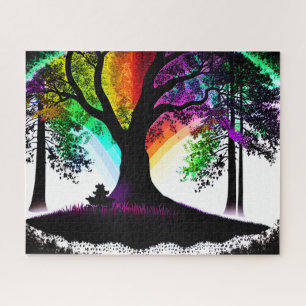 Abstracte regenboog eucalyptus bosboom legpuzzel