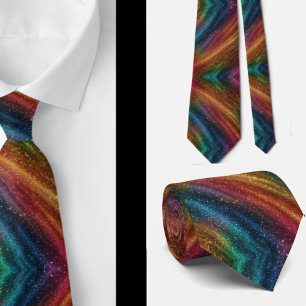 Abstracte regenboog gouden nepschitterende stropda stropdas