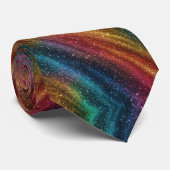 Abstracte regenboog gouden nepschitterende stropda stropdas (Opgerold)
