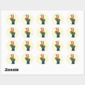 Abstracte regenboog hand vredesteken stickers (Vel)