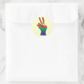 Abstracte regenboog hand vredesteken stickers (Tas)