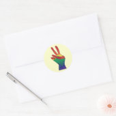 Abstracte regenboog hand vredesteken stickers (Envelop)