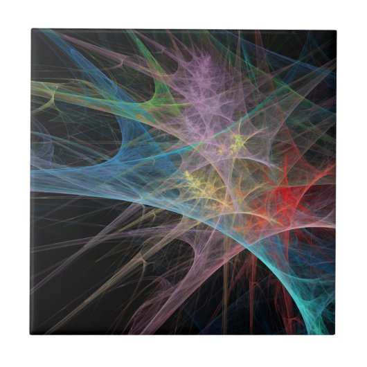 Abstracte Regenboog Ijs Kunst Tegeltje (Voorkant)
