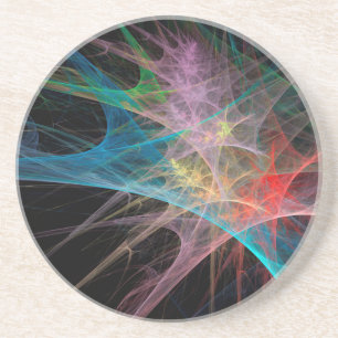 Abstracte Regenboog Ijs Kunst Zandsteen Onderzetter