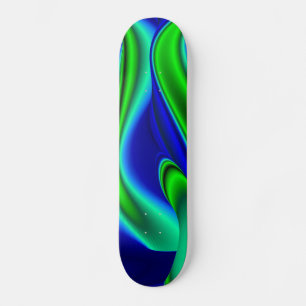 Abstracte regenboog in groen en blauw persoonlijk skateboard