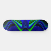 Abstracte regenboog in groen en blauw skateboard (Horizontaal)
