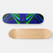 Abstracte regenboog in groen en blauw skateboard (Horizontaal)