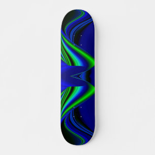 Abstracte regenboog in groen en blauw skateboard