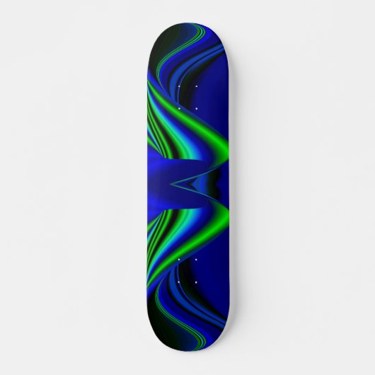 Abstracte regenboog in groen en blauw skateboard (Voorkant)