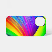 Abstracte regenboog iphone 12 mini hoesje, glanzen iPhone hoesje (Achterkant horizontaal)