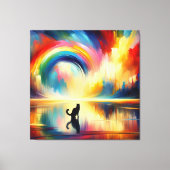 Abstracte Regenboog & Kat die van Oppervlaktewater Canvas Afdruk (Voorkant)