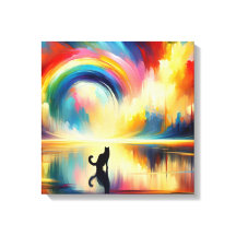 Abstracte Regenboog & Kat die van Oppervlaktewater