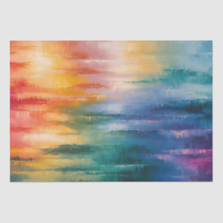 Abstracte Regenboog Kleuren Horizon Art Decoupage Tissuepapier