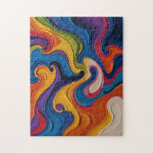 Abstracte Regenboog Kunst Legpuzzel (Verticaal)
