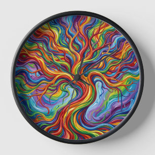Abstracte Regenboog Levensboom Kunstklokken