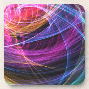 Abstracte regenboog licht vortex lichten bier onderzetter