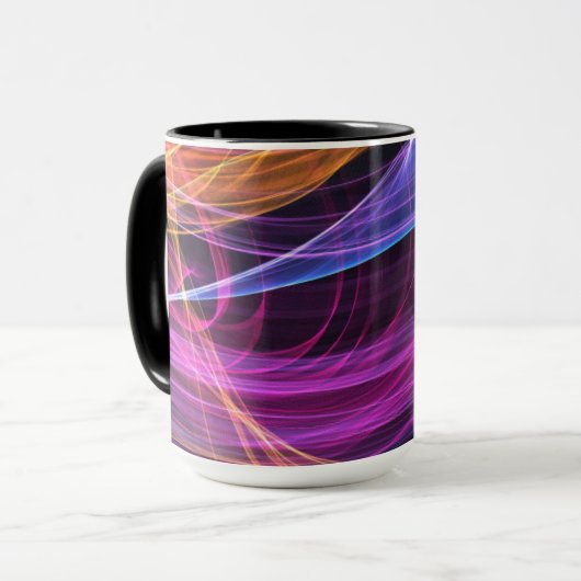 Abstracte regenboog licht vortex lichten mok (Voorkant links)