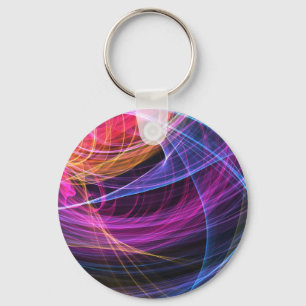 Abstracte regenboog licht vortex lichten sleutelhanger