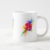Abstracte Regenboog Lorikeet Verfspatten Grote Koffiekop (Rechts)