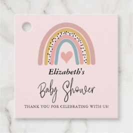 Abstracte regenboog meisje Baby shower dank u Bedankjes Labels
