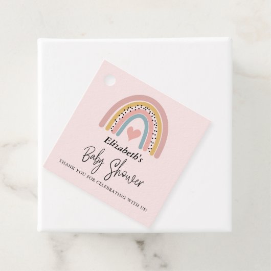 Abstracte regenboog meisje Baby shower dank u Bedankjes Labels (In situ)