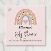 Abstracte regenboog meisje Baby shower dank u Bedankjes Labels (Voorkant)