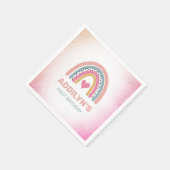 Abstracte Regenboog Meisjes 1e Verjaardagsfeestje  Servet (Hoek)