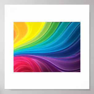 Abstracte regenboog poster