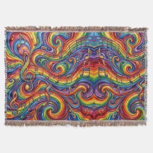 Abstracte Regenboog Smeltende Noten Moderne Dekens Deken