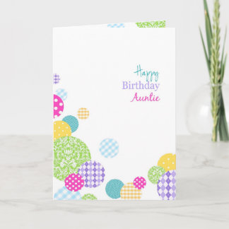 Abstracte  regenboog stippen Happy Birthday tante Kaart