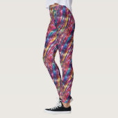 Abstracte regenboog strepen disco glitterpatroon leggings (Links)