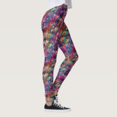 Abstracte regenboog strepen disco glitterpatroon leggings (Rechts)