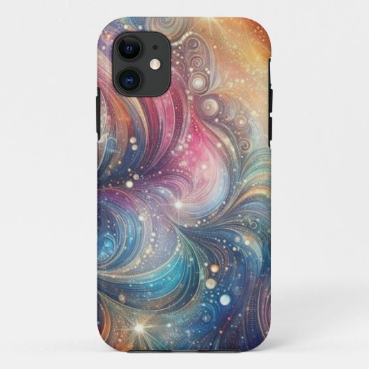 Abstracte Regenboog Swirls en Sparkles Case-Mate iPhone Case (Achterkant)