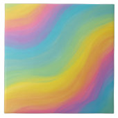 Abstracte regenboog tegeltje (Voorkant)