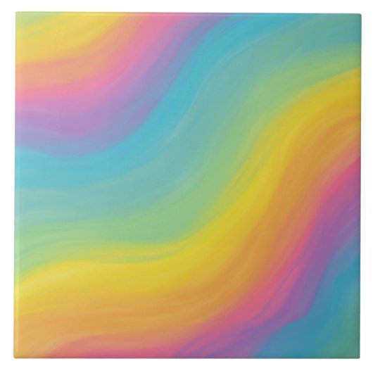 Abstracte regenboog tegeltje (Voorkant)