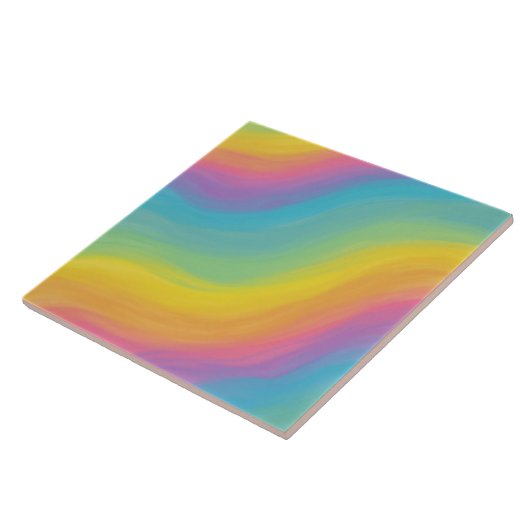 Abstracte regenboog tegeltje (Zijkant)