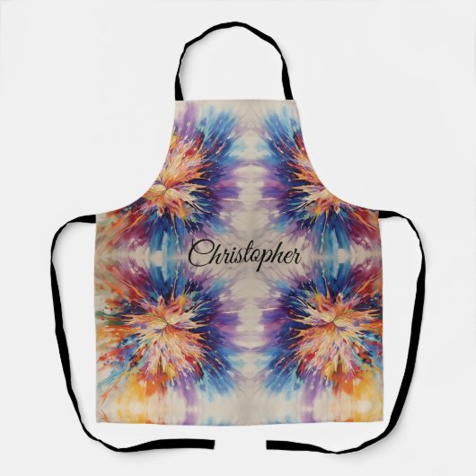 Abstracte regenboog uitbarsting van kleur schort (Voorkant)