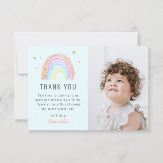 Abstracte regenboog van elke leeftijd bedankkaart (Voorkant)
