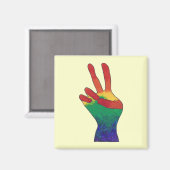 Abstracte regenboog vrede hand teken aangepaste ma magneet (Voorkant / Achterkant)