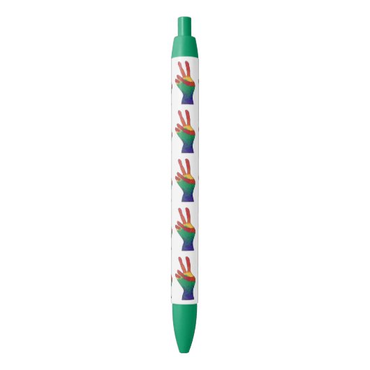 Abstracte regenboog vrede hand teken aangepaste pe zwarte inkt pen (Voorkant Verticaal)