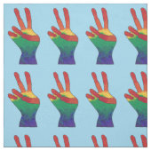 Abstracte regenboog vrede hand teken aangepaste st stof (Swatch)