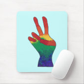 Abstracte regenboog vrede hand teken muismatten (Met muis)