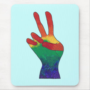 Abstracte regenboog vrede hand teken muismatten