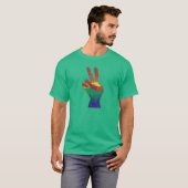 Abstracte regenboog vredesbord hand T-shirts (Voorkant volledig)
