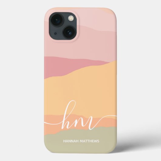 Abstracte Regenboogberg Aquarel Landschap   Case-Mate iPhone Case (Achterkant)