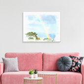 *~* Abstracte regenboogbergen Ocean Artsy AR11 Canvas Afdruk (Insitu (Woonkamer))
