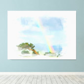 *~* Abstracte regenboogbergen Ocean Artsy AR11 Canvas Afdruk (Insitu (Houten vloer))