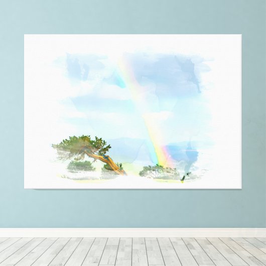 *~* Abstracte regenboogbergen Ocean Artsy AR11 Canvas Afdruk (Insitu (Houten vloer))