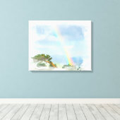 *~* Abstracte regenboogbergen Ocean Artsy AR11 Canvas Afdruk (Insitu (Houten vloer))