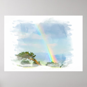 *~* Abstracte regenboogbergen Ocean Artsy AR11 Poster